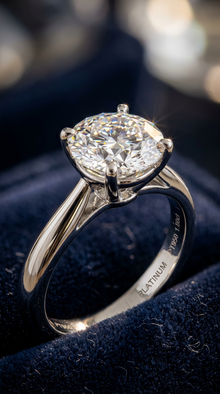 CGV Jewellers platinum diamond solitaire ring Pt950 studio photography